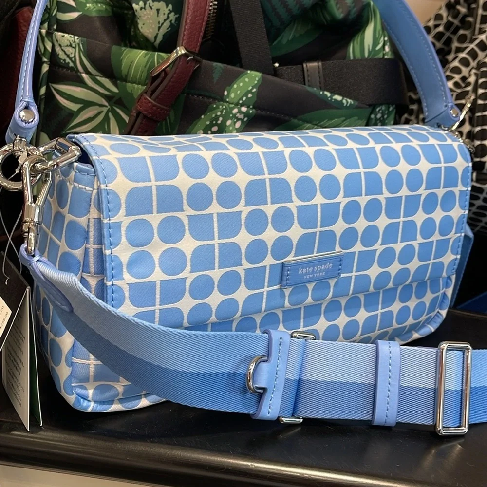 Kate Spade Noel Jacquard Convertible Crossbody Canvas XBody Shoulder Handbag
